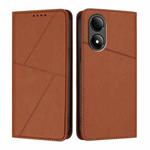 For ZTE Blade A33s Strong Magnetic Frosted Flip Leather Phone Case(Coffee Color)