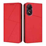 For ZTE Blade A34 Strong Magnetic Frosted Flip Leather Phone Case(Red)