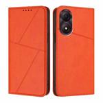 For ZTE Blade A34 Strong Magnetic Frosted Flip Leather Phone Case(Orange)