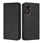 For ZTE Blade A34 Strong Magnetic Frosted Flip Leather Phone Case(Black)