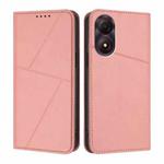 For ZTE Blade A34 Strong Magnetic Frosted Flip Leather Phone Case(Pink)
