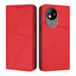 For ZTE Blade A35 Lite Strong Magnetic Frosted Flip Leather Phone Case(Red)