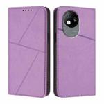 For ZTE Blade A35 Lite Strong Magnetic Frosted Flip Leather Phone Case(Light Purple)