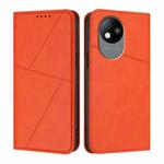 For ZTE Blade A35 Lite Strong Magnetic Frosted Flip Leather Phone Case(Orange)