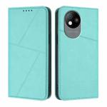 For ZTE Blade A35 Lite Strong Magnetic Frosted Flip Leather Phone Case(Light Blue)