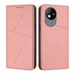 For ZTE Blade A35 Lite Strong Magnetic Frosted Flip Leather Phone Case(Pink)