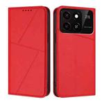 For ZTE Blade A35 / Blade A55 Strong Magnetic Frosted Flip Leather Phone Case(Red)