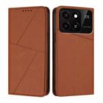 For ZTE Blade A35 / Blade A55 Strong Magnetic Frosted Flip Leather Phone Case(Coffee Color)