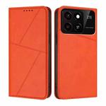 For ZTE Blade A35 / Blade A55 Strong Magnetic Frosted Flip Leather Phone Case(Orange)