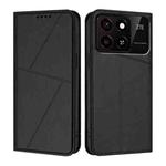 For ZTE Blade A35 / Blade A55 Strong Magnetic Frosted Flip Leather Phone Case(Black)