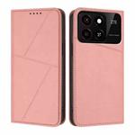 For ZTE Blade A35 / Blade A55 Strong Magnetic Frosted Flip Leather Phone Case(Pink)