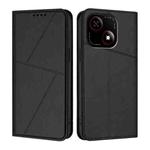 For ZTE Blade A35e 4G Strong Magnetic Frosted Flip Leather Phone Case(Black)