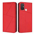 For ZTE Blade A52 Strong Magnetic Frosted Flip Leather Phone Case(Red)