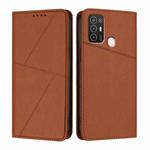 For ZTE Blade A52 Strong Magnetic Frosted Flip Leather Phone Case(Coffee Color)