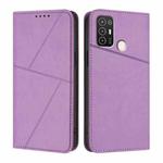 For ZTE Blade A52 Strong Magnetic Frosted Flip Leather Phone Case(Light Purple)