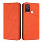 For ZTE Blade A52 Strong Magnetic Frosted Flip Leather Phone Case(Orange)
