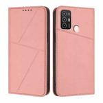 For ZTE Blade A52 Strong Magnetic Frosted Flip Leather Phone Case(Pink)