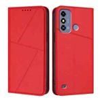 For ZTE Blade A53 Strong Magnetic Frosted Flip Leather Phone Case(Red)