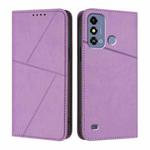 For ZTE Blade A53 Strong Magnetic Frosted Flip Leather Phone Case(Light Purple)