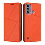 For ZTE Blade A53 Strong Magnetic Frosted Flip Leather Phone Case(Orange)