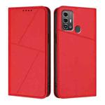 For ZTE Blade A53 Pro Strong Magnetic Frosted Flip Leather Phone Case(Red)