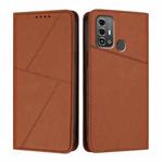 For ZTE Blade A53 Pro Strong Magnetic Frosted Flip Leather Phone Case(Coffee Color)
