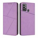 For ZTE Blade A53 Pro Strong Magnetic Frosted Flip Leather Phone Case(Light Purple)