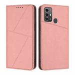 For ZTE Blade A53 Pro Strong Magnetic Frosted Flip Leather Phone Case(Pink)