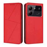 For ZTE Blade A54 Strong Magnetic Frosted Flip Leather Phone Case(Red)