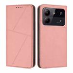 For ZTE Blade A54 Strong Magnetic Frosted Flip Leather Phone Case(Pink)