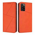 For ZTE Blade A72 Strong Magnetic Frosted Flip Leather Phone Case(Orange)