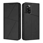 For ZTE Blade A72 Strong Magnetic Frosted Flip Leather Phone Case(Black)