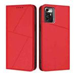 For ZTE Blade A72 5G Strong Magnetic Frosted Flip Leather Phone Case(Red)