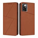 For ZTE Blade A72 5G Strong Magnetic Frosted Flip Leather Phone Case(Coffee Color)