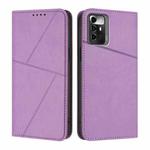For ZTE Blade A72 5G Strong Magnetic Frosted Flip Leather Phone Case(Light Purple)
