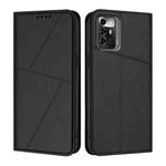For ZTE Blade A72 5G Strong Magnetic Frosted Flip Leather Phone Case(Black)