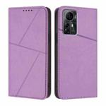 For ZTE Blade A72s Strong Magnetic Frosted Flip Leather Phone Case(Light Purple)