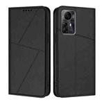 For ZTE Blade A72s Strong Magnetic Frosted Flip Leather Phone Case(Black)