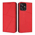 For ZTE Blade A73 4G / Axon 50 Lite Strong Magnetic Frosted Flip Leather Phone Case(Red)
