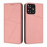 For ZTE Blade A73 4G / Axon 50 Lite Strong Magnetic Frosted Flip Leather Phone Case(Pink)