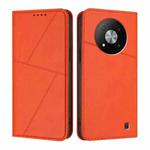 For ZTE Blade A73 5G Strong Magnetic Frosted Flip Leather Phone Case(Orange)