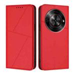 For ZTE Blade A75 5G Strong Magnetic Frosted Flip Leather Phone Case(Red)