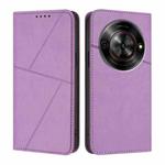 For ZTE Blade A75 5G Strong Magnetic Frosted Flip Leather Phone Case(Light Purple)