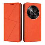 For ZTE Blade A75 5G Strong Magnetic Frosted Flip Leather Phone Case(Orange)