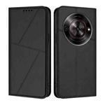 For ZTE Blade A75 5G Strong Magnetic Frosted Flip Leather Phone Case(Black)