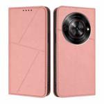 For ZTE Blade A75 5G Strong Magnetic Frosted Flip Leather Phone Case(Pink)