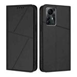 For ZTE Blade V41 Smart Strong Magnetic Frosted Flip Leather Phone Case(Black)