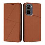 For ZTE Blade V50 Design 5G / Nubia Neo 5G Strong Magnetic Frosted Flip Leather Phone Case(Coffee Color)
