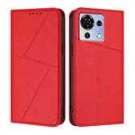 For ZTE Blade V50 Vita Strong Magnetic Frosted Flip Leather Phone Case(Red)