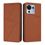 For ZTE Blade V50 Vita Strong Magnetic Frosted Flip Leather Phone Case(Coffee Color)